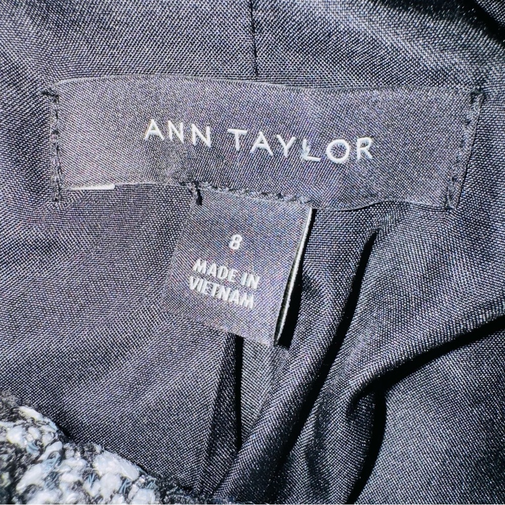 Ann Taylor Black and White Gingham Blazer with Ruffle Trim - Picture 5 of 7